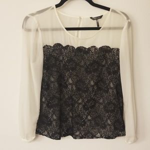 Lace detail blouse